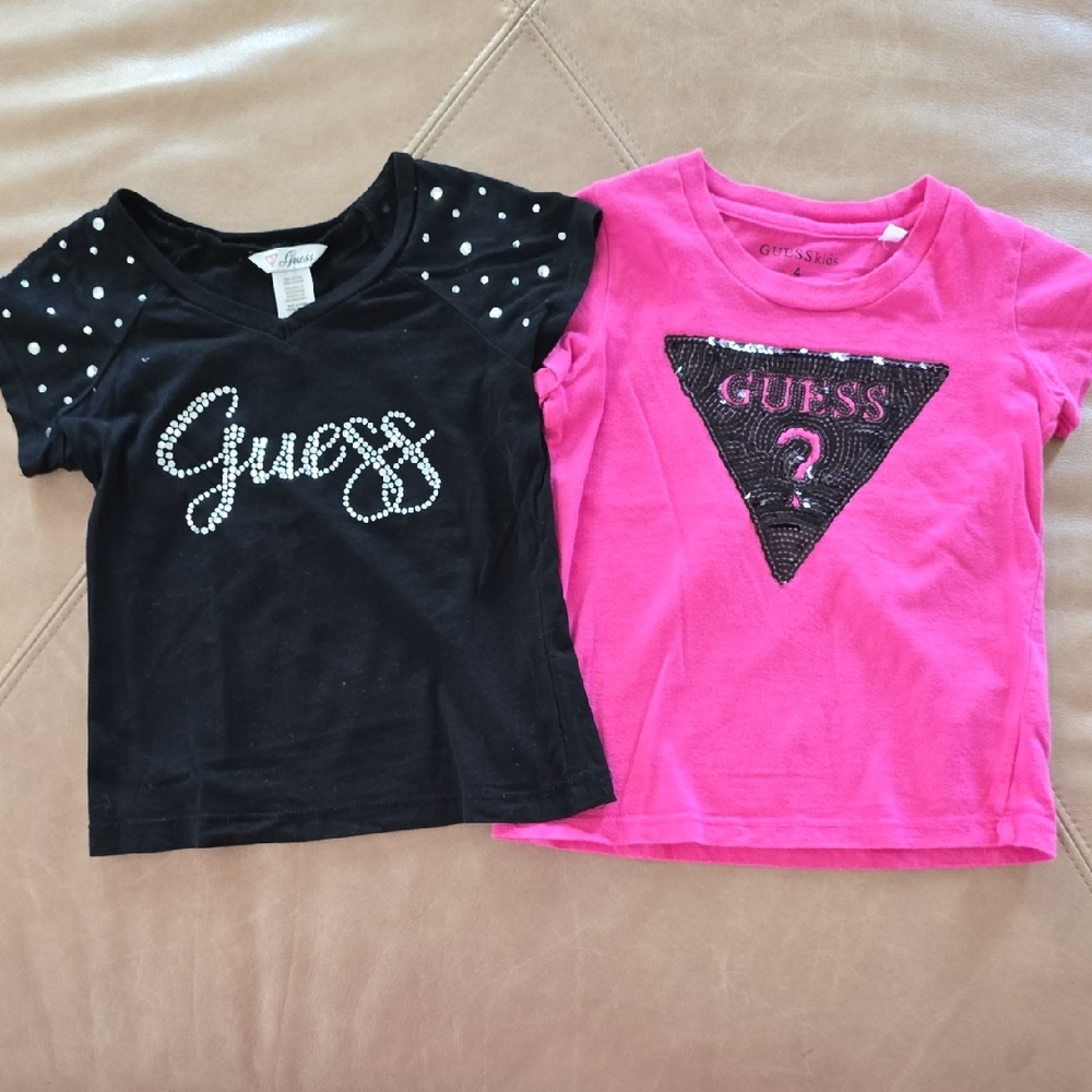 Guess Kids Black and Pink Short Sleeve Tees